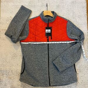 NWT ZYIA Active Red Quilted Ash Cabin Full Zip Jacket Pockets Active